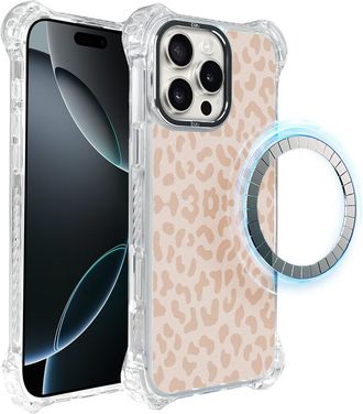 OEM Funda Para Iphone 16 Pro Max Ibizu Dropguard Ultra Con Magsafe, Estilo Bohemio, Delicado Estampado De Leopardo