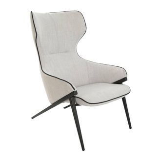 Angel Cerd&aacute; Grey Fabric Armchair with Black Stainless Steel Legs