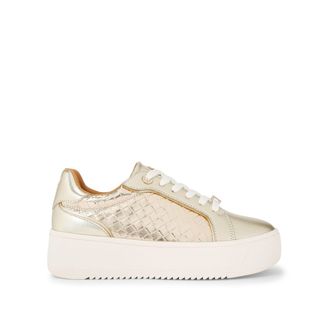 Kurt Geiger Womens Lighter Weave Sneakers - Gold - Size UK 3