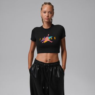 Nike Jordan Womens Jordan Flight Graphic T-Shirt in Black | IF0824-010