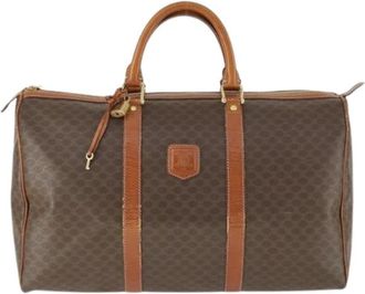 Celine Pre-owned Vintage macadam boston bag - unisex - Vintage Weekendtas - Bruin - ONE Size - Leer - Vintage