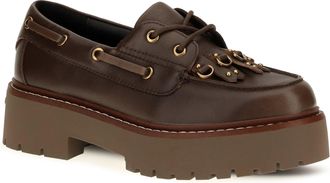 Pinko Womens Margaret 01 Brushed Leather Loafers Moro