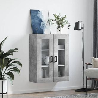 Berkfield Home Wall Mounted Cabinet Concrete Grey 69.5x34x90 cm