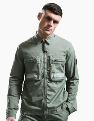Marshall Artist Mens Marshall Artist Seafield Overshirt Sage - Green - Size: 38/Regular
