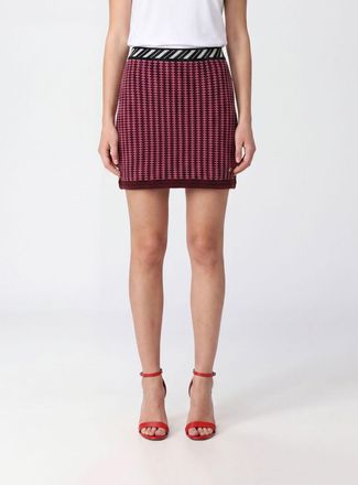 Versace Minigonna tubino in maglia di lana vergine con fantasia geometrica