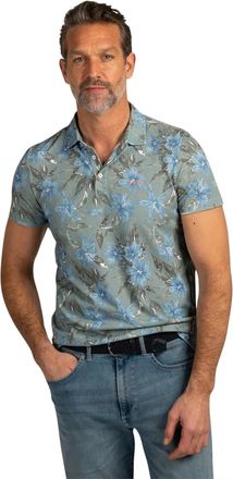 N-Z-A- NEW ZEALAND AUCKLAND Geprint poloshirt NZA blauw bloemen