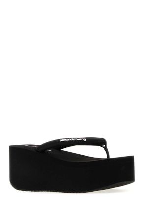 Alexander Wang Womens Black Fabric Jenna Thong Slippers Flat Shoes