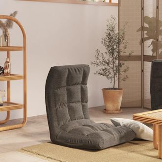 vidaXL Vidaxl - Silla De Suelo Plegable De Tela Gris Oscuro
