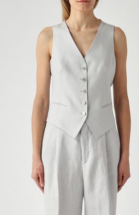 Tagliatore Gilet a monopetto in lino