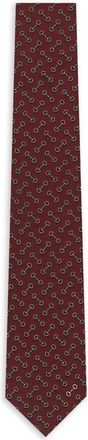 Gucci Horsebit stropdas met patroon - Bruin