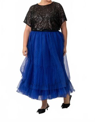 Bl^nk London Tilly Maxi Skirt - Plus In Navy