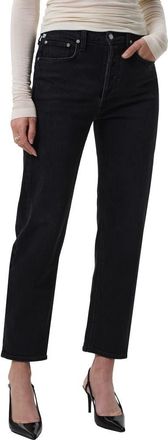 Citizens Of Humanity Delfina High Waist Straight Leg Jeans in Willow Black at Nordstrom, Size 33