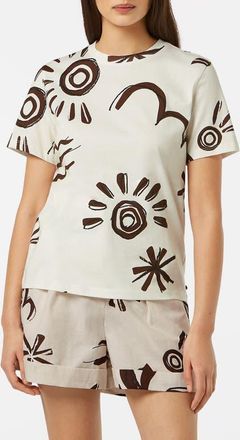 Scotch & Soda Sketch Cotton Graphic T-Shirt in Inky Sun Linen at Nordstrom, Size Medium