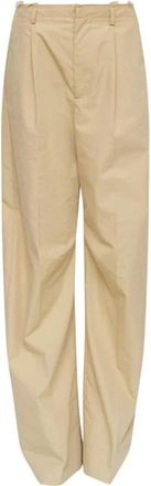 Maison Margiela Wijde broek - Dames - Wijde Broeken - Beige - XS - Katoen - Broeken