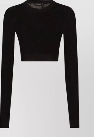 Dolce & Gabbana logo jacquard cropped knit in viscose mesh