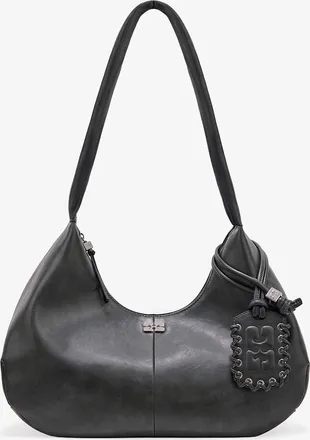 Ganni Grey Steal Medium Hobo Bag