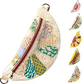 Generic Vintage-Inspired Patchwork Quilted Sling Bag,Womens Patchwork Quilted Crossbody Bag, with Adjustable Strap (Style-a)