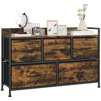 HOMCOM Mueble organizador 98x29x63 cm marr&oacute;n r&uacute;stico