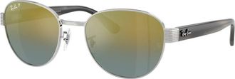 Ray-Ban Gold Polarized Square Unisex Sunglasses RB3766CH 003/J0 56