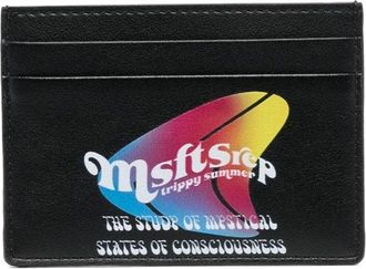 MSFTSrep logo-print faux-leather cardholder - unisex - Polyurethane/Polyester - One Size - Black