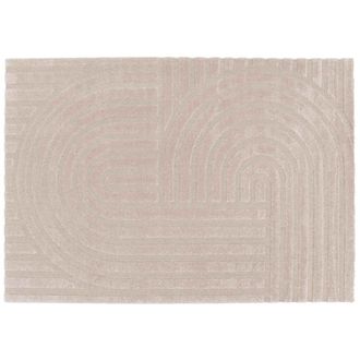 Oviala Alfombra de pelo corto con estampado moderno beige 120 x 170 cm
