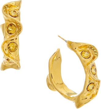 Oscar De La Renta Crystal Nest Hoop Earrings