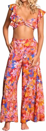 Maaji Supernova Peplum Beachwear Crop Top In Multicolor