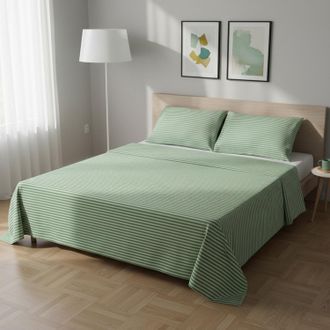 KASANOVA Parure letto matrimoniale righe verde Young