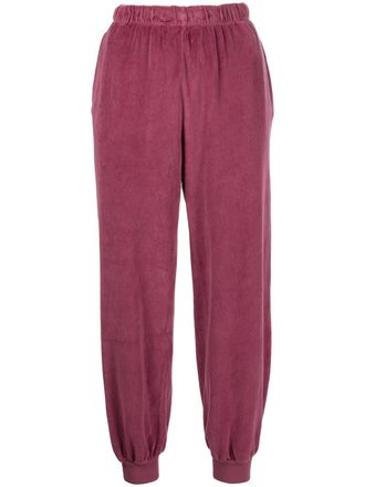 Suzie Kondi velvet elasticated track-pants - Purple