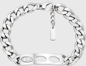 Diesel Stainless Steel ID Bracelet - Bracelets - Unisex - Silver