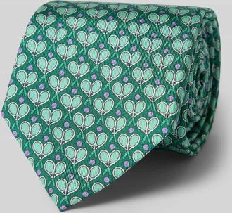 Blick. Krawatte aus Seide mit Allover-Muster in Gruen, Gr&ouml;&szlig;e 1