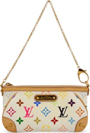 Louis Vuitton x Takashi Murakami 1990-2000s Pochette Milla MM clutch bag - women - Canvas/Leather - One Size - White
