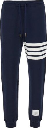 Thom Browne Klassieke Loopback 4 Bar joggingbroek - Heren - Sweatpants - Blauw - S - Katoen - Broeken