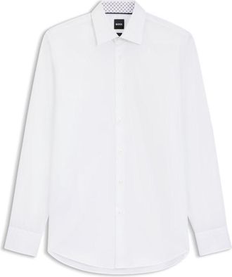 BOSS Easy-iron slim-fit shirt in cotton poplin