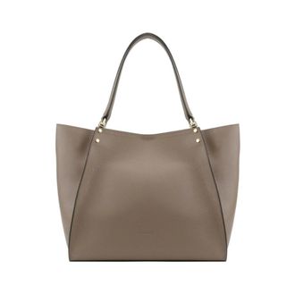 Pourchet Tassen, Dames, Beige, ONE Size, Leer, Hebdo Tote Bag