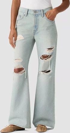 Levi's Middy Jeans Women Que Pasa Denim Distressed Loose Fit Bootcut Leg JAX1502