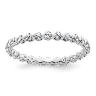 Diamond2Deal 14k White Gold Lab Grown Diamond Eternity Wedding Band Ring 0.87Ct Clarity- VS Color- D-E