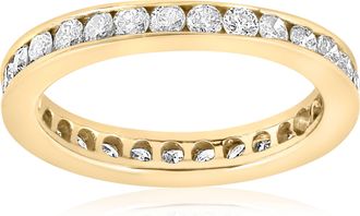 Pompeii3 1ct Diamond Wedding Eternity Stackable 14K Yellow Gold Ring Channel Set Size Selectable