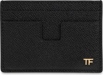 Tom Ford Small Grain Leather Money Clip Cardholder - Heren - Portefeuilles - Zwart - ONE Size - Leer - Accessoires