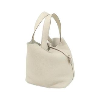 Herm&egrave;s Vintage, unisex, Beige, ONE Size, Leer, Pre-owned Picotan Lock MM Clemence Handtas