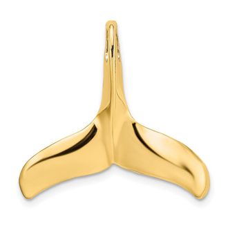 Diamond2Deal 10k Yellow Gold 3-D Polished/Textured Whale Tail Charm Pendant