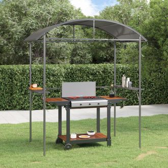 vidaXL Vidaxl - Gazebo Barbecue Ripiani Laterali Antracite 220x115x230 Acciaio