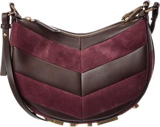 Fendi Fendi Fendigraphy Mini Leather & Suede Hobo Bag