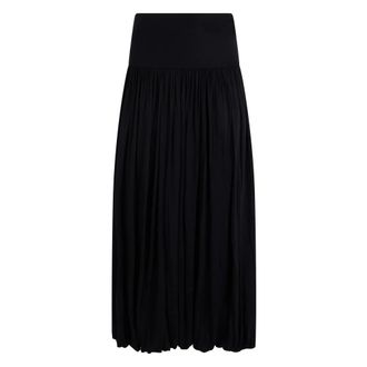 Toteme Midi Skirts, female, Black, Size: M Soft Gathered Skirt