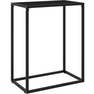 vidaXL Tavolo Consolle Nero 60x35x75 cm in Vetro Temperato - Vidaxl