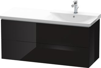 Duravit Duravit L-cube M&oacute;dulo Mural 1220mm De Ancho, Profundidad 481, 2 Cajones, Apto Para P3 Comfort Art&iacute;culo 233412, Lavabo A La Derecha, Color: Laca Negra 