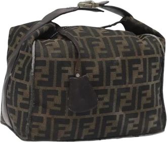 Fendi Pre-owned Mini Bags, female, Brown, Size: ONE SIZE Pre-owned Vintage Zucca Canvas Mini Hand Bag