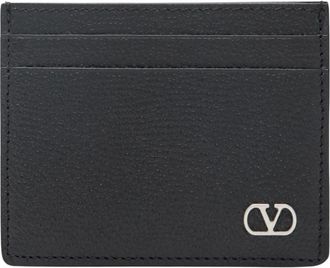 Valentino Garavani VLogo Signature Kaarthouder - Heren - Portefeuilles - Zwart - ONE Size - Leer - Accessoires