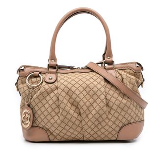 Gucci Canvas Schoudertas Gg Diamante Ontwerp