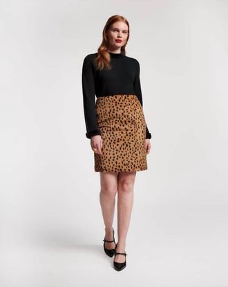 Frances Valentine Blaine Slim Fit Mini Skirt In Cheetah Print